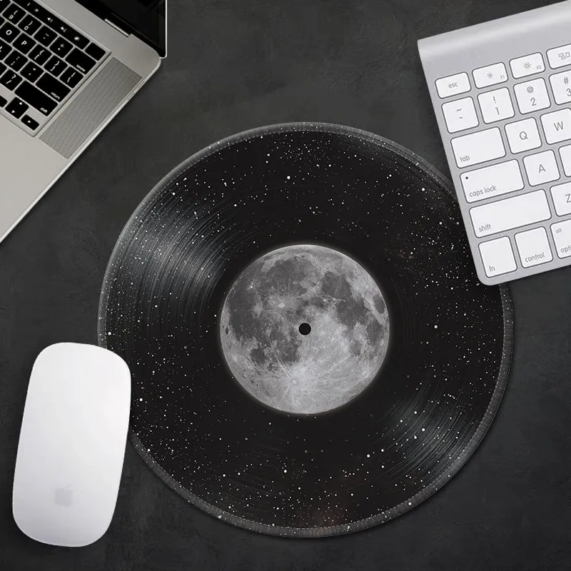 

Round Mouse Pad Girls Small Portable mouse-pad Creative Vinyl Moon Mouse Pad Office desk mat， Deskmat Rug