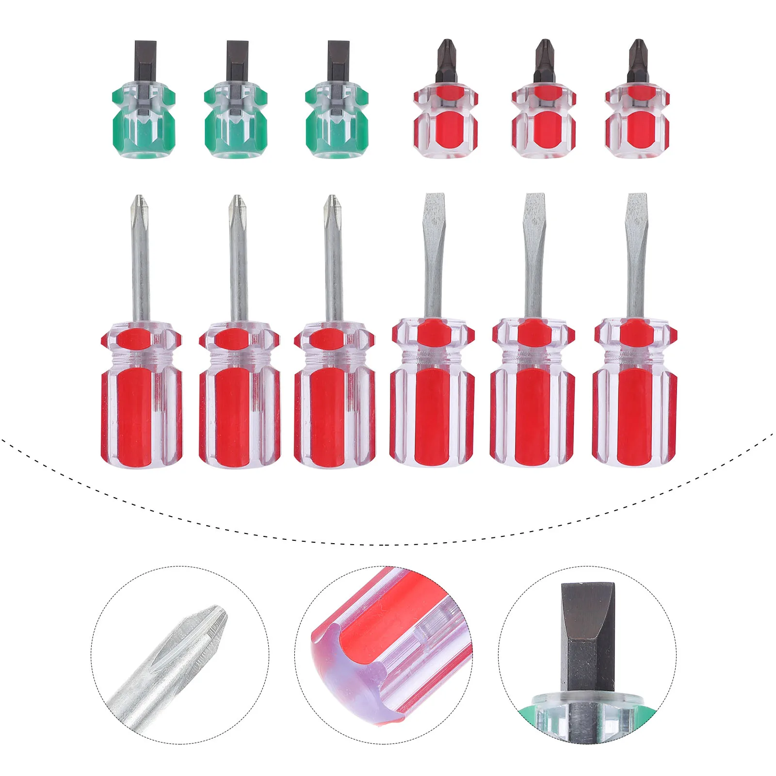 

12pcs Screwdriver Set Professional Repair Magnetic Flat Cross Mini Household Tools Durable Long Lasting Portable Anti Slip Multi