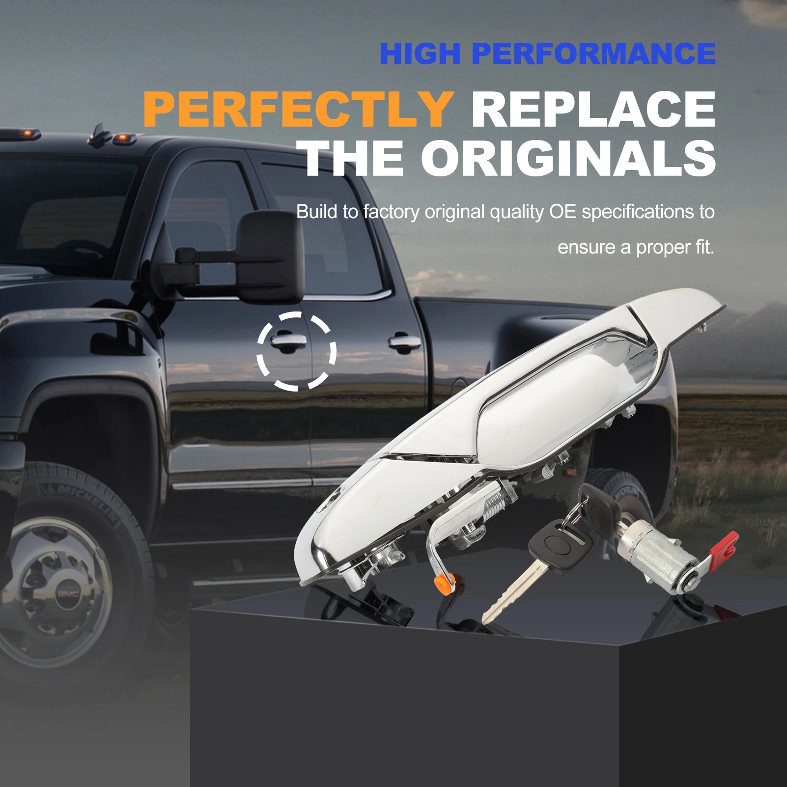 

Внешняя ручка передней левой двери с цилиндром замка и 2 ключами для GMC для CADILLAC 20828258 22738721 25960525 80546