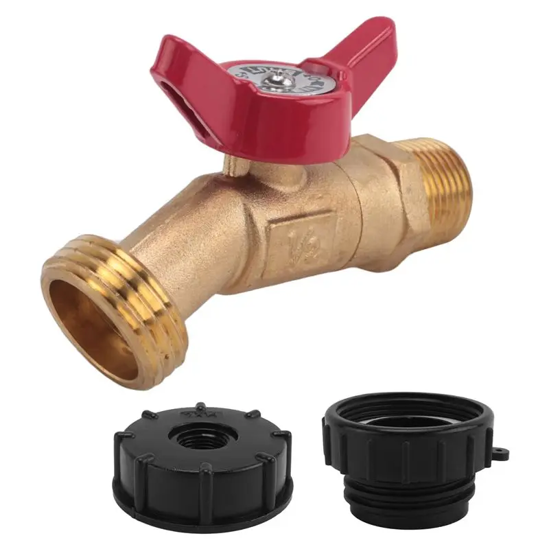 -[33A Tvdae] IBC Tote Fitting,275-330 Gallon IBC Tote Tank Adapter Fine Thread Tote Valve,Lead-Free Brass Hose Faucet Valve Tool