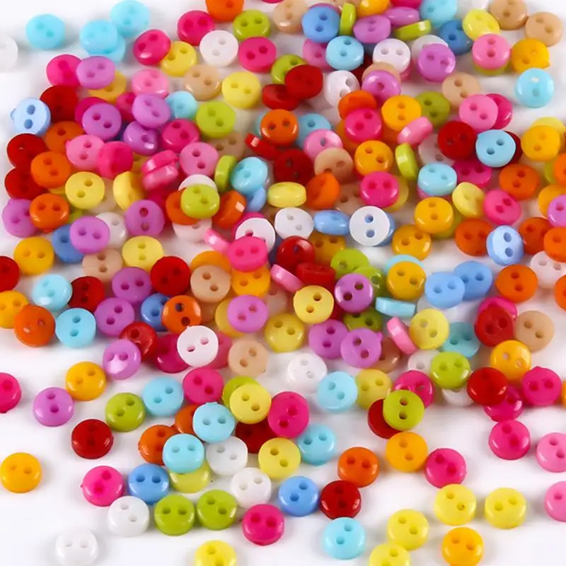 100pcs Mini Buttons Plastic Doll Clothes Round Buckles Buttons for Handmade Cartoon Garment Sewing DIY Craft Needlework