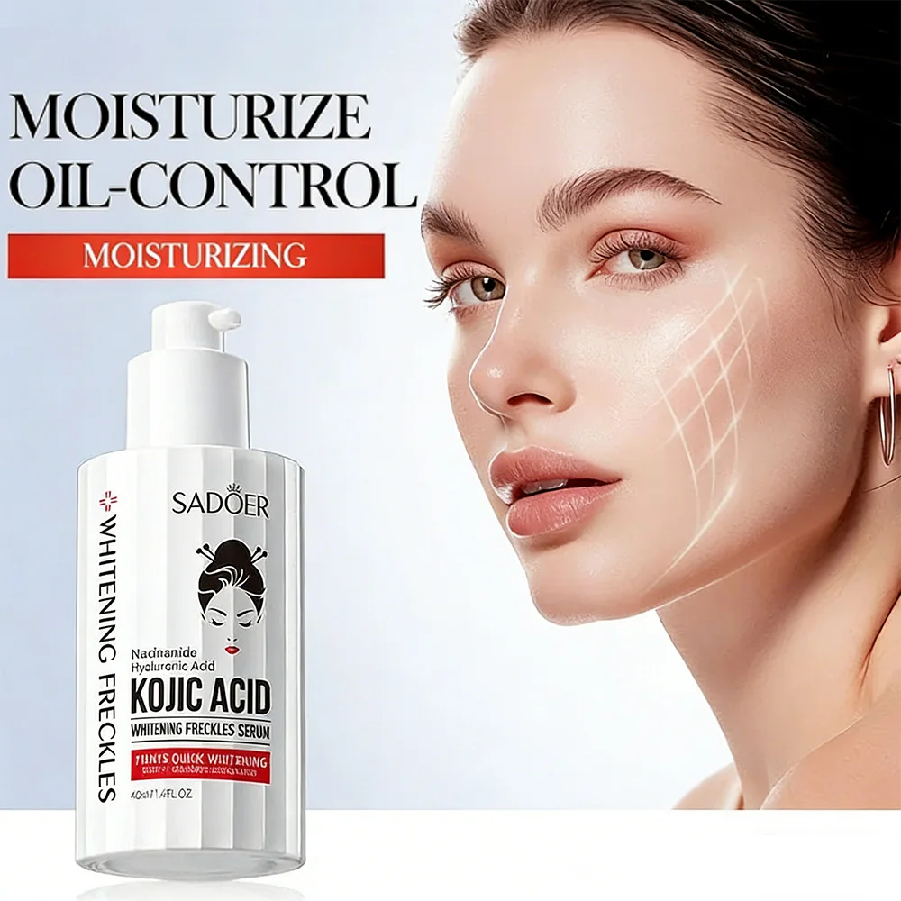 SADOER Kojic Acid Whitening and Freckle Removal Cream Moisturizing Facial Essence Anti-Aging Wrinkle Face Serum Skin Care