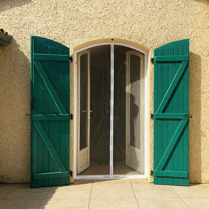 Arched Curved Magnetic Door Screen Invisible Net Custom Black Fiberglass Mosquito Net Round Insect Screen Mesh for Window & Door