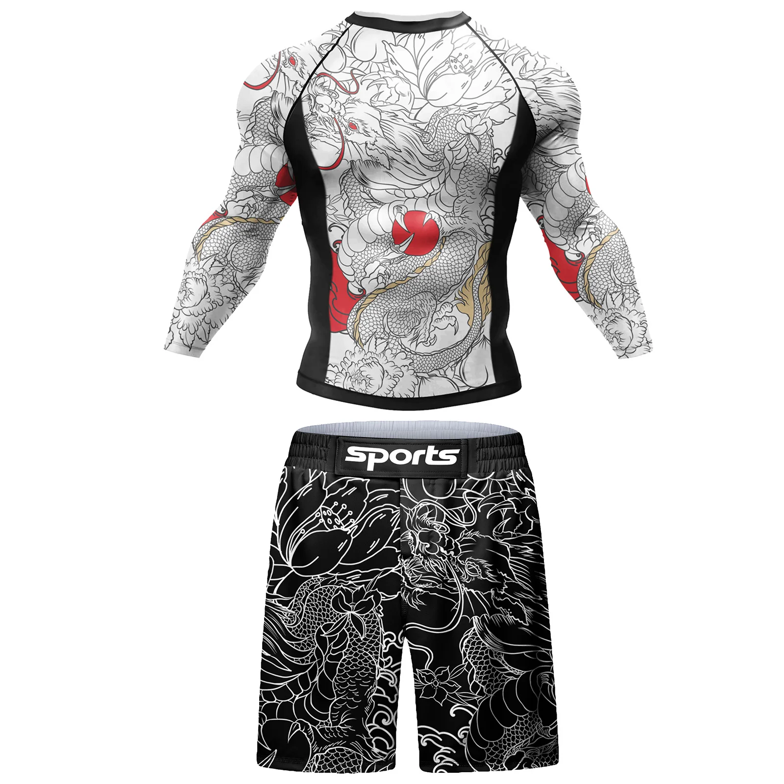 Großhandels preis Cody Lundin Männer Box-Kits Kompression Rash guard MMA Shorts Kickbox-Trainings set männliche Sublimation Trainings anzug