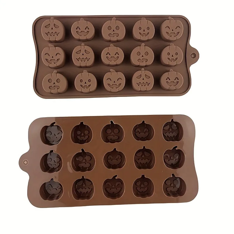 Halloween Ghost Pumpkin Silicone Mold for Chocolate, Soft Candy, Cake Decoration, Baking Molds, Ice Cube Trays