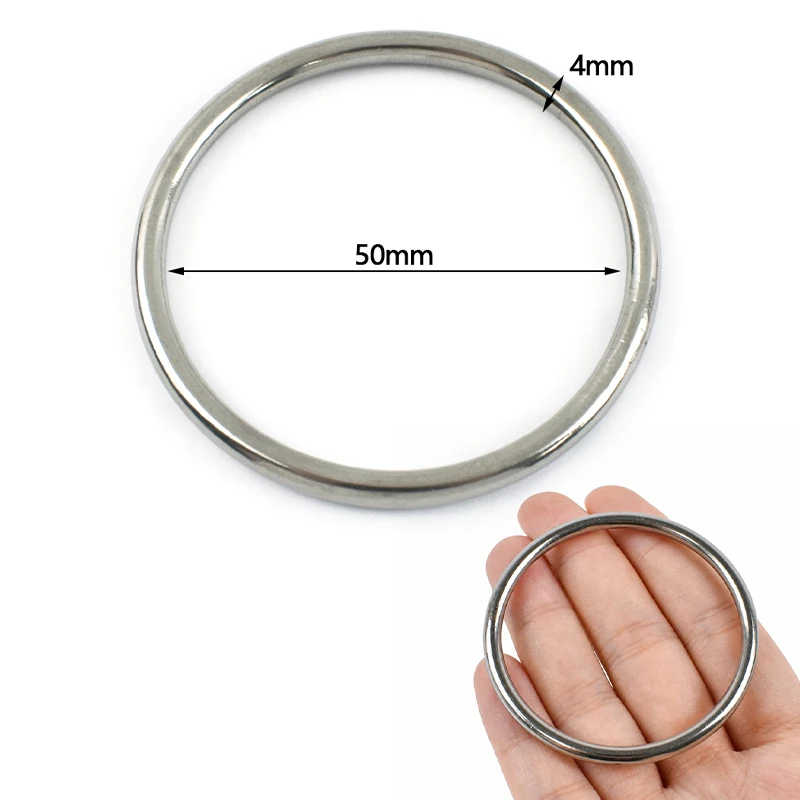 3-5 Stück 15-100mm Edelstahl O-Ringe Metallschnallen für Taschenriemen Verbindungsringe Hundehalsband-Schlaufen DIY Hardware-Zubehör