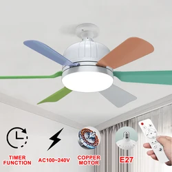 40W Socket Fan Light bombilla con ventilador de techo Smart Remote Control Ceiling Led  Bulb E27 Lamp For Bedroom Living Room