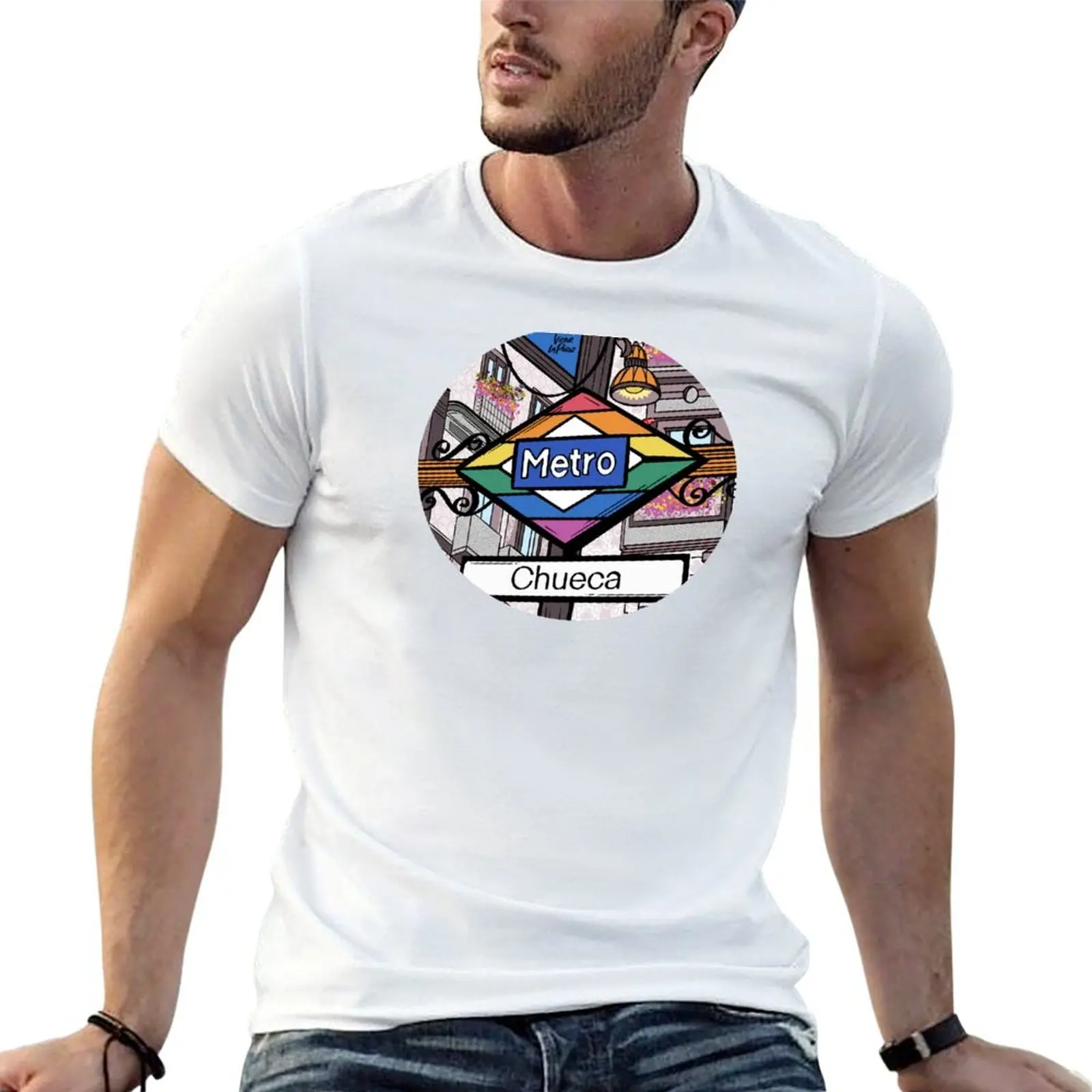 Camiseta metro chueca gay pride con estampado novedoso, camiseta informal
