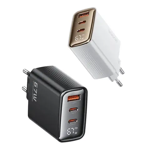 Toocki 67W GaN USB Type C Charger Digital Display 65W 45W PPS PD QC4.0 Quick Charge For Macbook Laptop IPAD Tablet iPhone 15 14