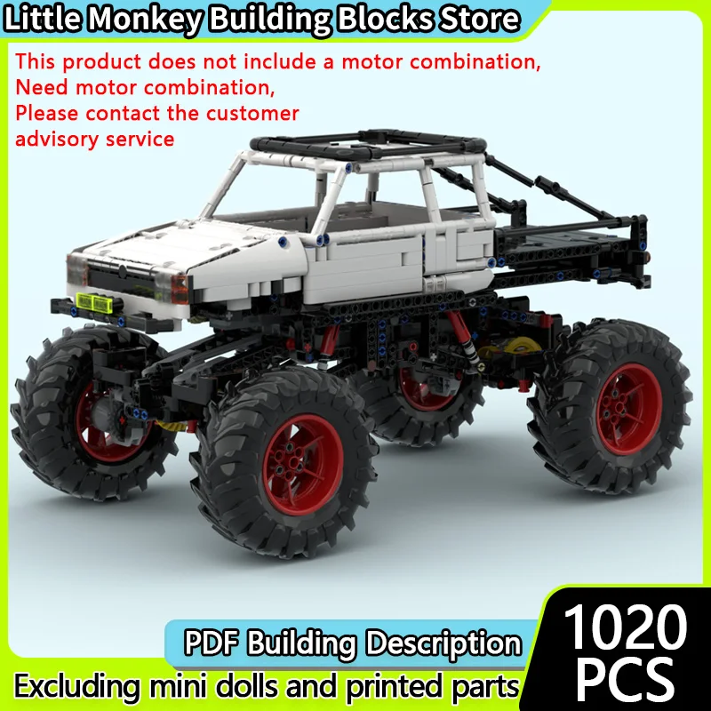 Geschwindigkeit Racing Auto Modell MOC Bausteine Bigfoot Truck Modulare Technologie Kinder Urlaub Geschenke Montieren Spielzeug Anzug