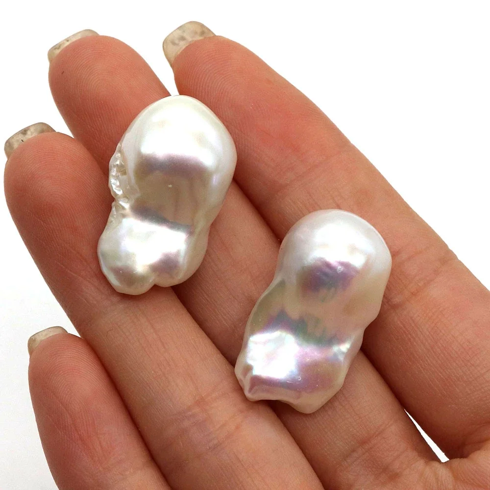 Real Natural Freshwater Pearls Beads Baroque Irregular No Holes Tail Beads for Jewelry Making DIY Necklace Earrings Accessories