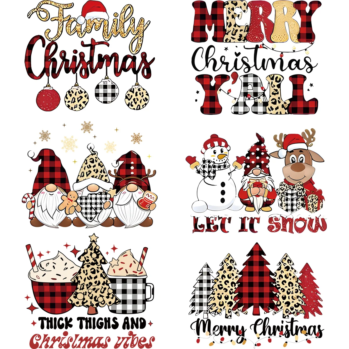 Christmas Thermal Press Stickers Decals Santa Claus Snowman Clothes Stickers Heat Transfer Diy Parches Ropa Hoodies Winter Patch