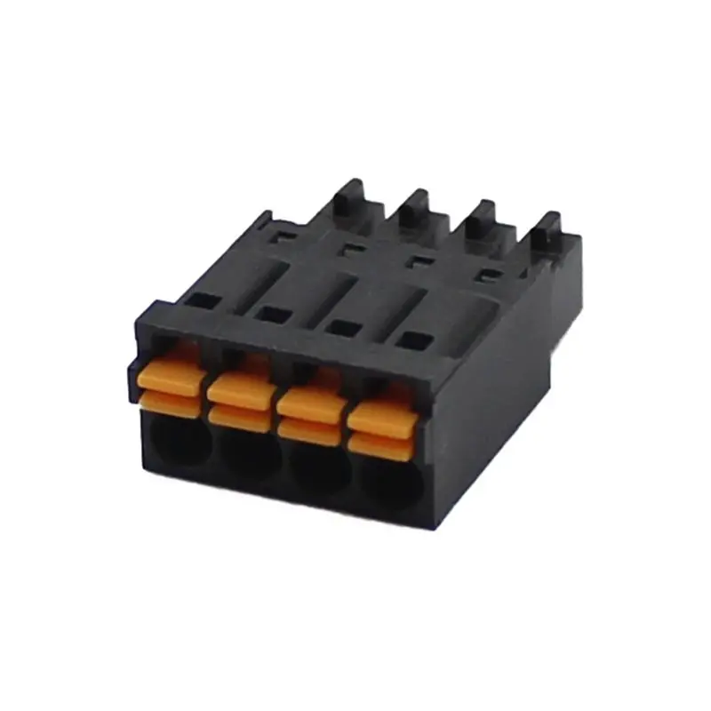 Y50A-Black Quick Terminal Solder-Free Plug Female 10Pcs Press Spring Type 2EDGKD5.08Mm 4P