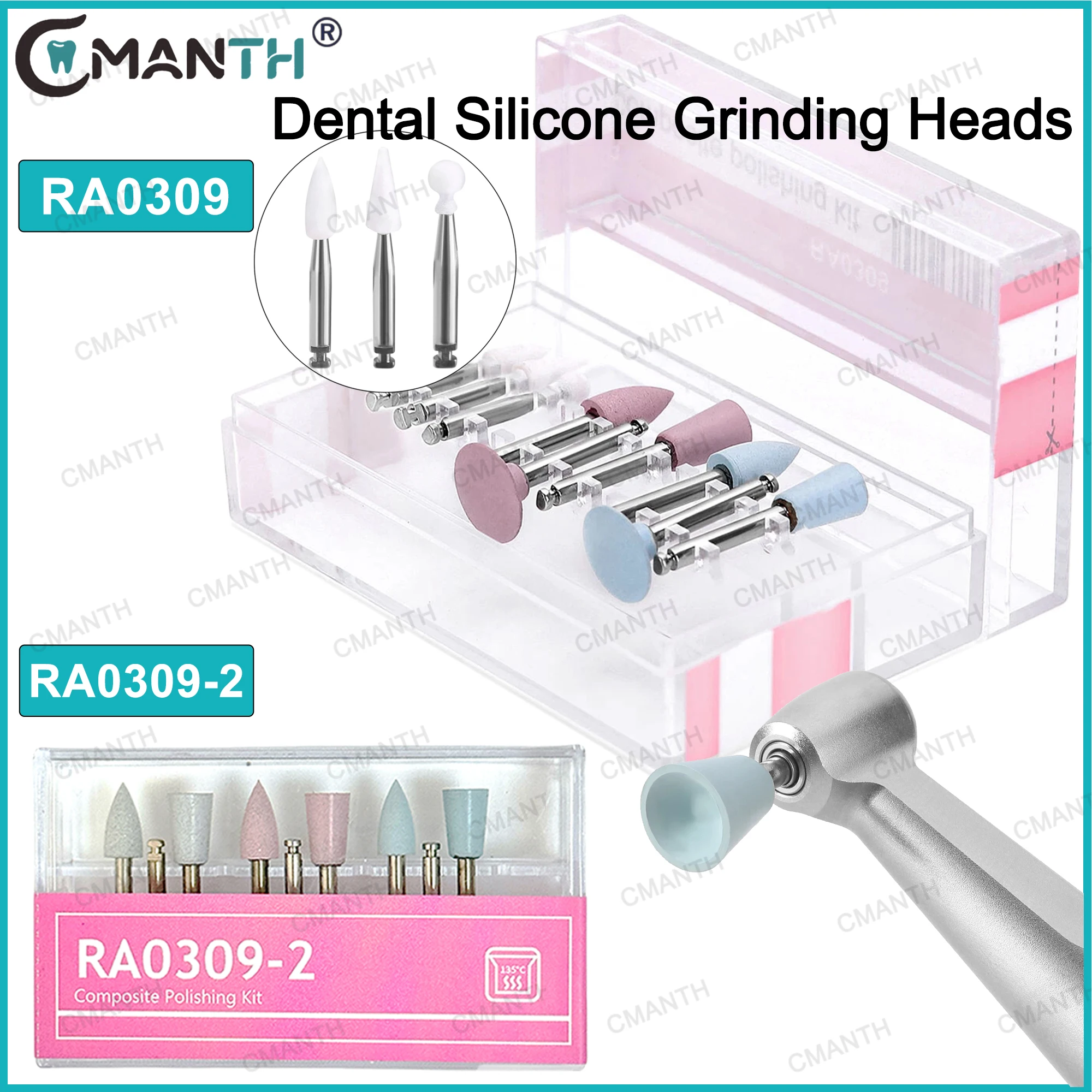 9Pcs/Box Dental Composite Silicone Polishing Kit Resin Sanding Polishing Set for Contra Angle Handpiece Dentistry Polish Tools