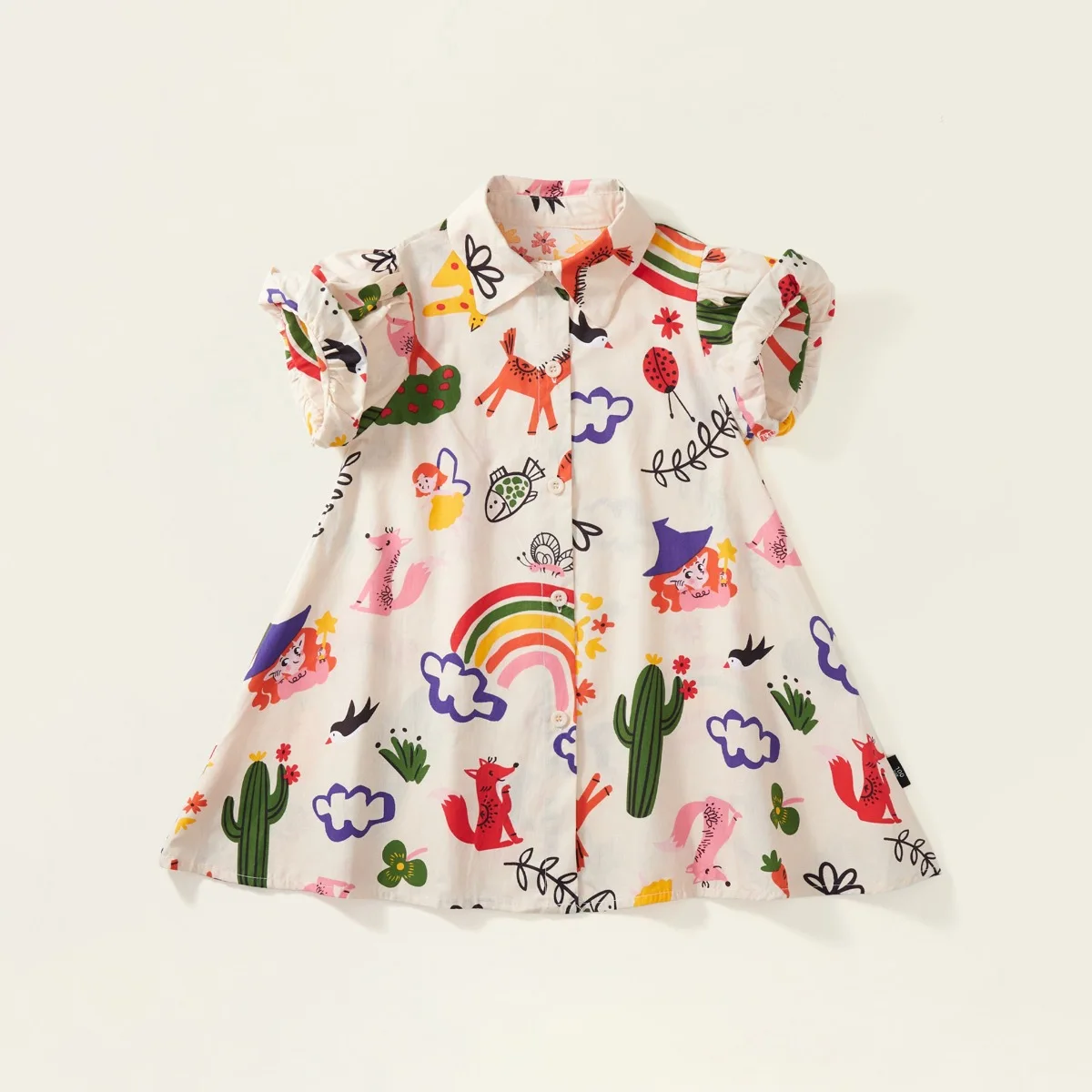 

Summer Toddler Kid Baby Girl Dress Clothes Short Sleeve Rainbow Graffiti Print T-shirt Dress Fashion Infant Outfit for 2-8y