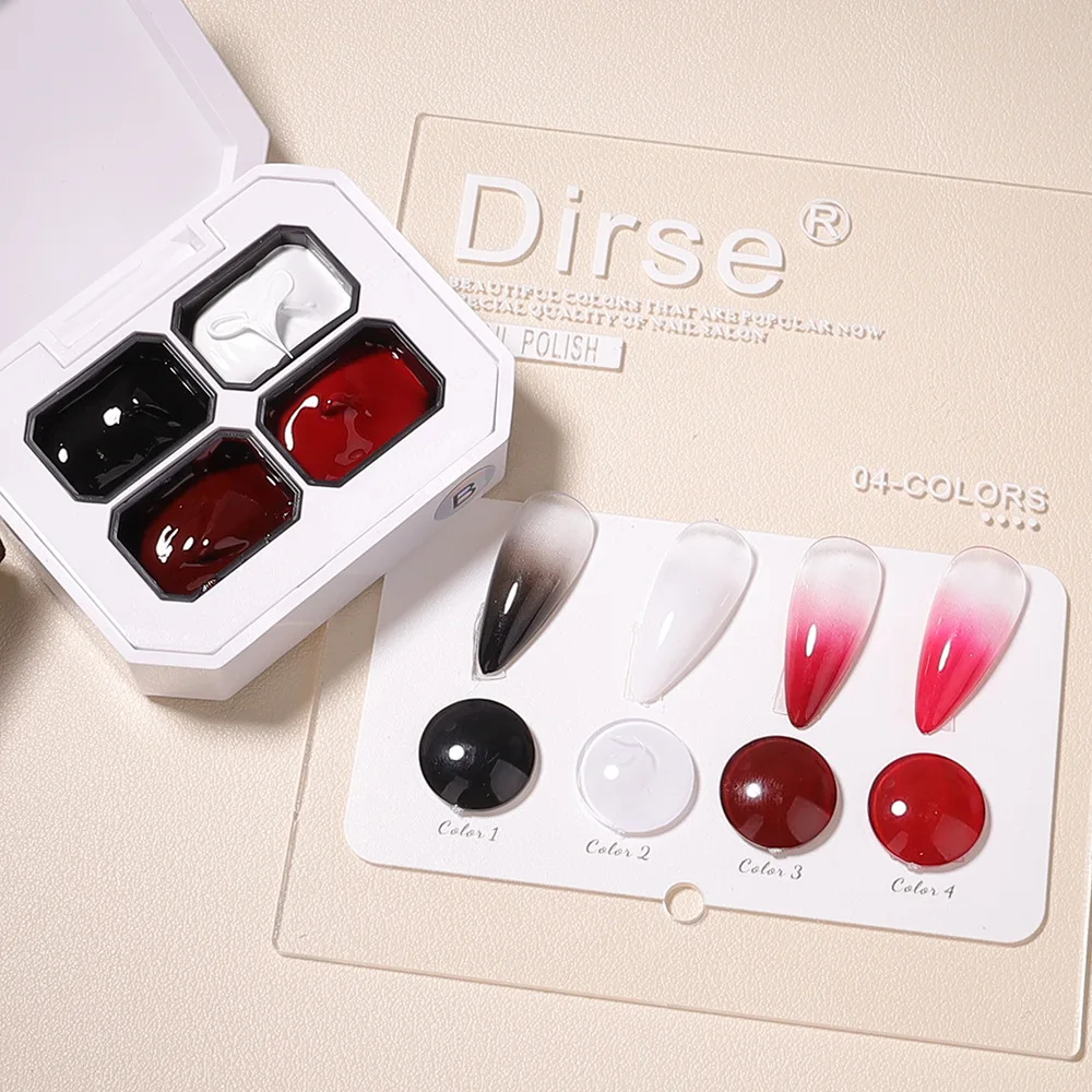 สีทาเล็บเจลแบบติดทนนาน 4/9 สี เจลสีพื้น เจลไล่สี เจลสำหรับทำเล็บ DIY กึ่งถาวร ลอกออกได้ด้วยน้ำยาล้างเล็บ ใช้กับหลอด UV/LED