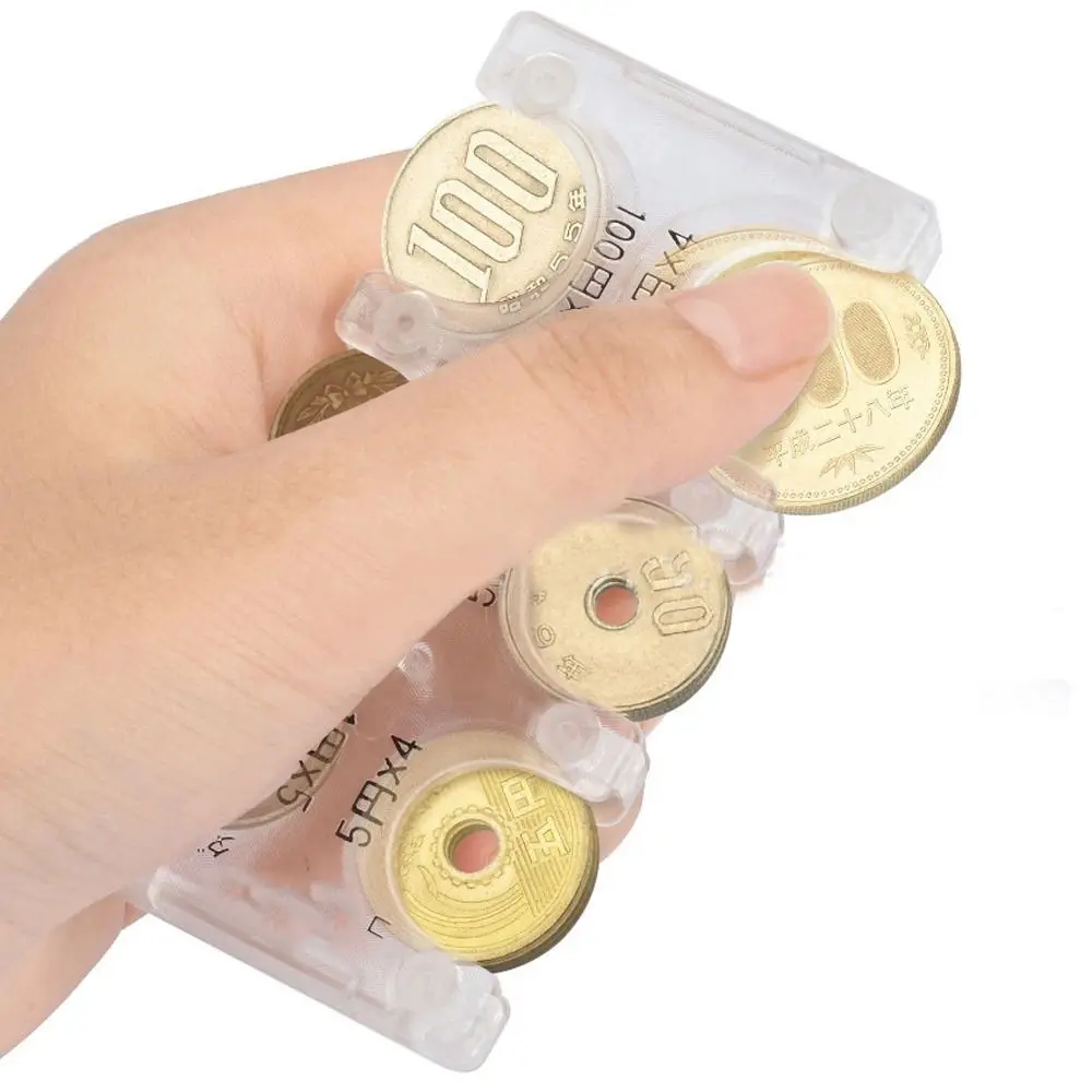 Multi-position Plastic Coin Pocket Case Coin Box Solid Color Coin Storage Box Japanese Coin Holder Coin Dispenser Coin Case