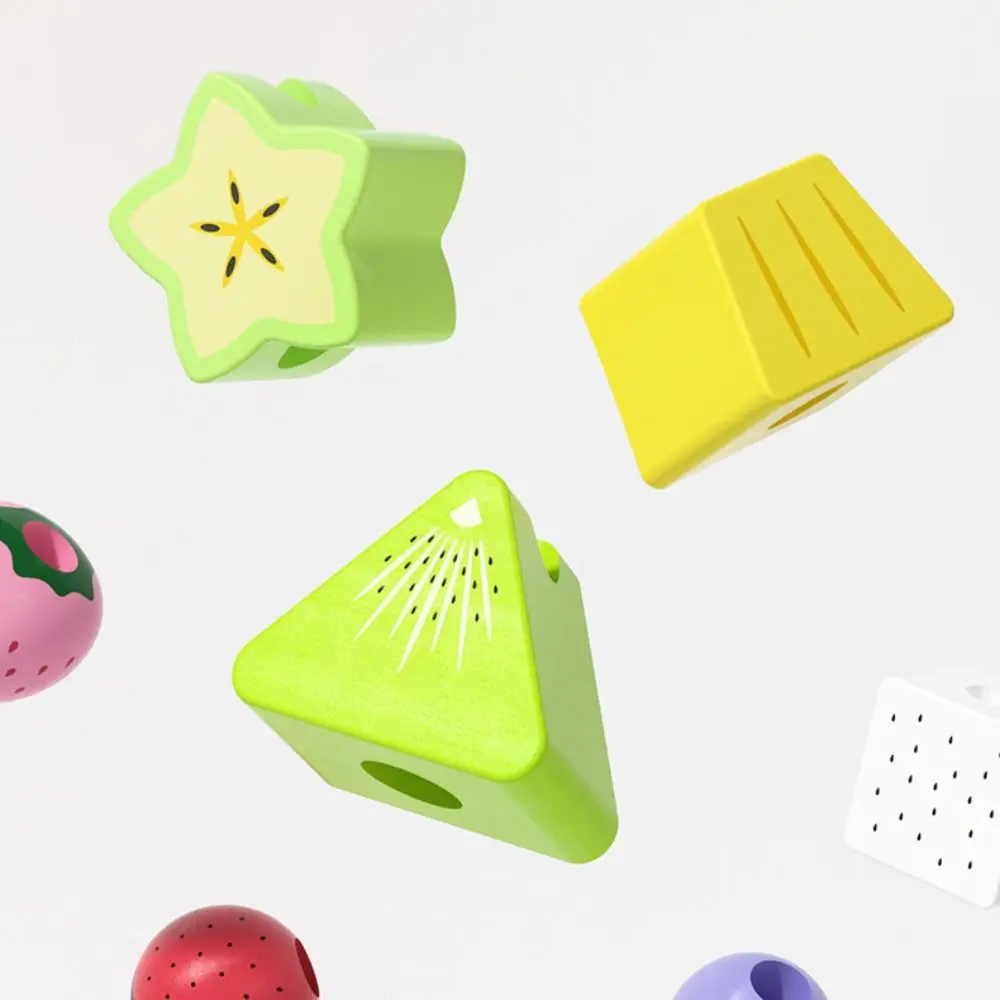 Geometric Fruits Shape Matching Game Fruit Color Shape Interactive Educational Beaded Toys Portable Logical Thinking