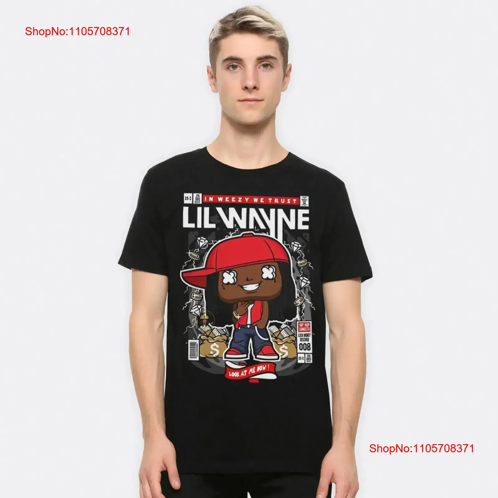 Футболка Lil Wayne In Weezy We Trust, хлопковая, мужские и женские размеры LLW 65678, винтажная, стильная, с эффектом потертости, для повседневной носки