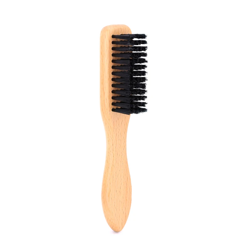 1PCS Wooded Handle Shoe Brush Soft Hair Cleaning Brush Broken Hair Remove Comb Hairdressing Neck Duster Barber Tools