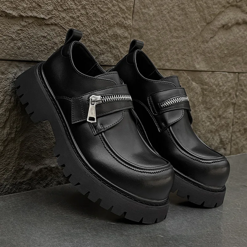 

2025 New Summer Men's Big Toe New Thick Sole Platform Sole Heightening Casual Derby Shoes