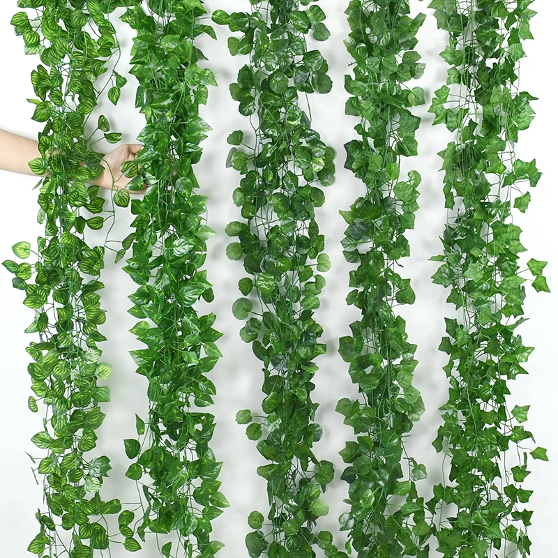 11M Artificial Plants Green Ivy Leaf Garland Fake Plants Climbing Hanging Vines Outdoor DIY Garden Wall Wedding Party Home Decor