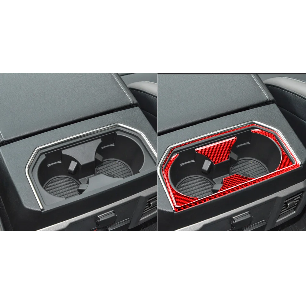 

Car Carbon Fiber Red Stickers Trim Strip For Ford F-150 F150 2017 2018 2019 Car Interior Decorative Accessories