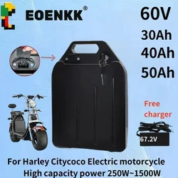 Harley battery Citycoco Electric Battery 60V 30Ah-50Ah for 250W~1500W Harley MotorcycleWaterproof LithiumBattery + 67.2V Charger