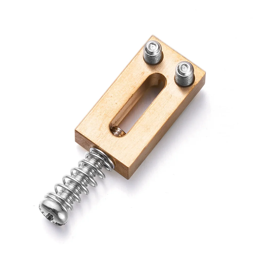 

6pcs Electric Guitar Tremolo Bridge Saddle Solid Brass Replacement Parts Double Locking System Silver Finish Suitable For All