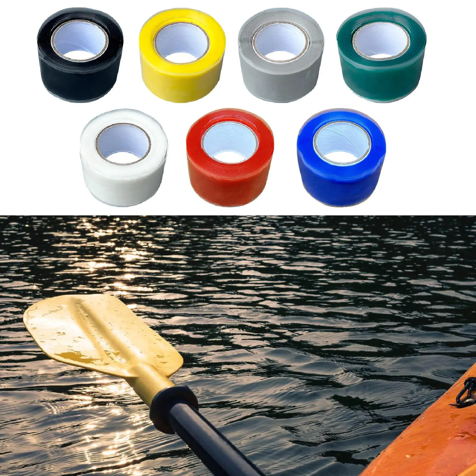 Silicone Paddle Grip Tape, Fix Tape para Dragon Boat Paddleboard Kayak