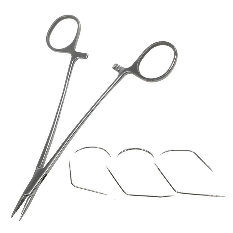 

16cm Length Needle Holding Forceps Pliers with Guiding Needle Stainless Steel Orthopedic Instrument pet