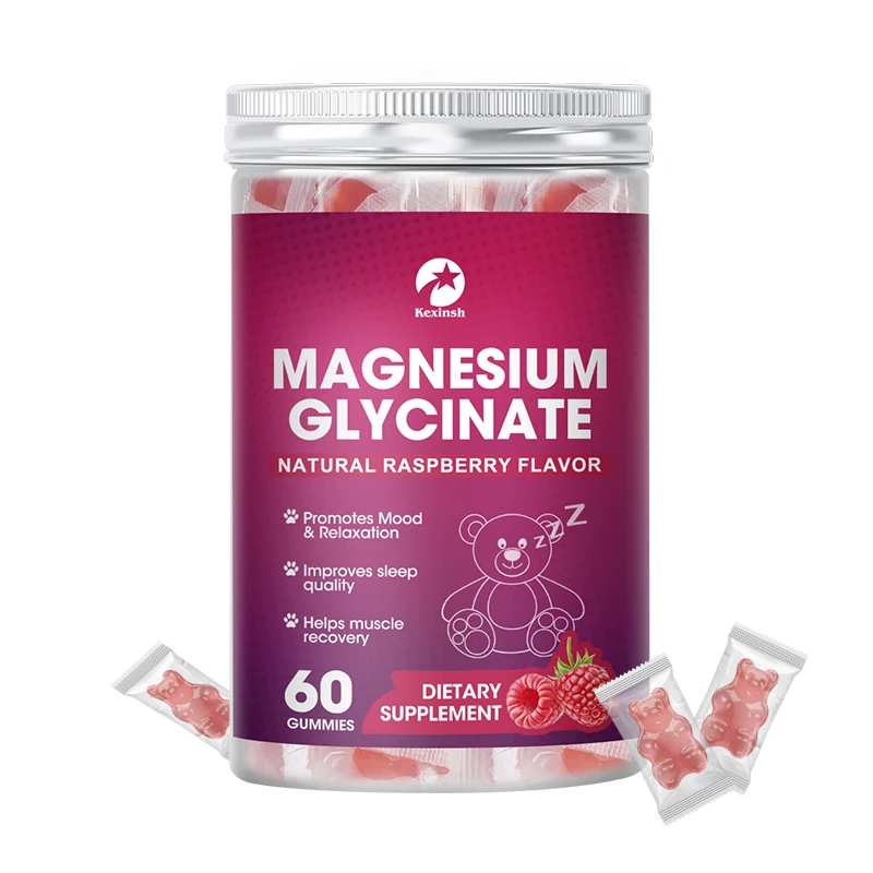 Kexinsh Magnesium Glycinate Gummies Improve Sleep Relax Nerves Support Memory Muscle Spasms Magnesium Glycinate Gummy