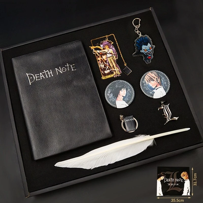 Death Note Notebook Gift Set (8PCS) with Feather Pen Birthday