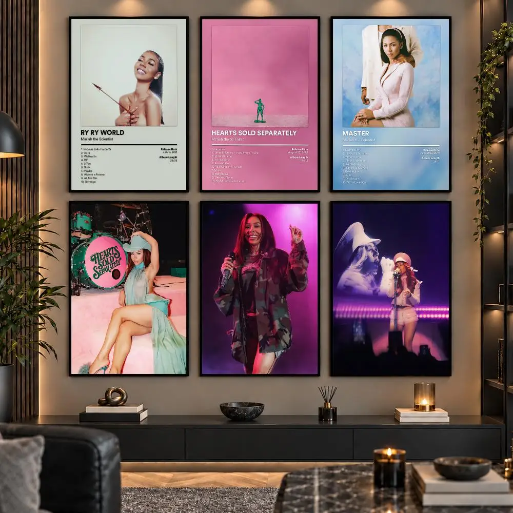 R&B Singer M-Mariah the S-Scientist Painting Calligraphy Canvas Wall Art Prints for Living Room Bedroom Home Decor Gift