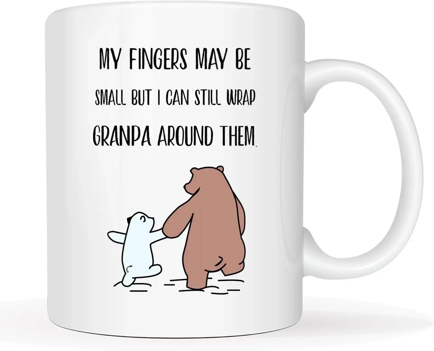 Funny Father's Day Grandpa Coffee Cup Christmas Gift, Ceramic Mug White 320ML Office Tea Cup