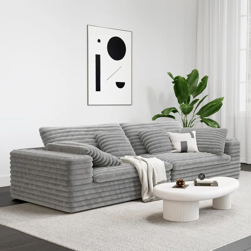 

home.112" Modern Modular Sectional Sofa for Living Room, Oversized Luxury Couch with Comfy Cushions, Extra Deep 34" Seat