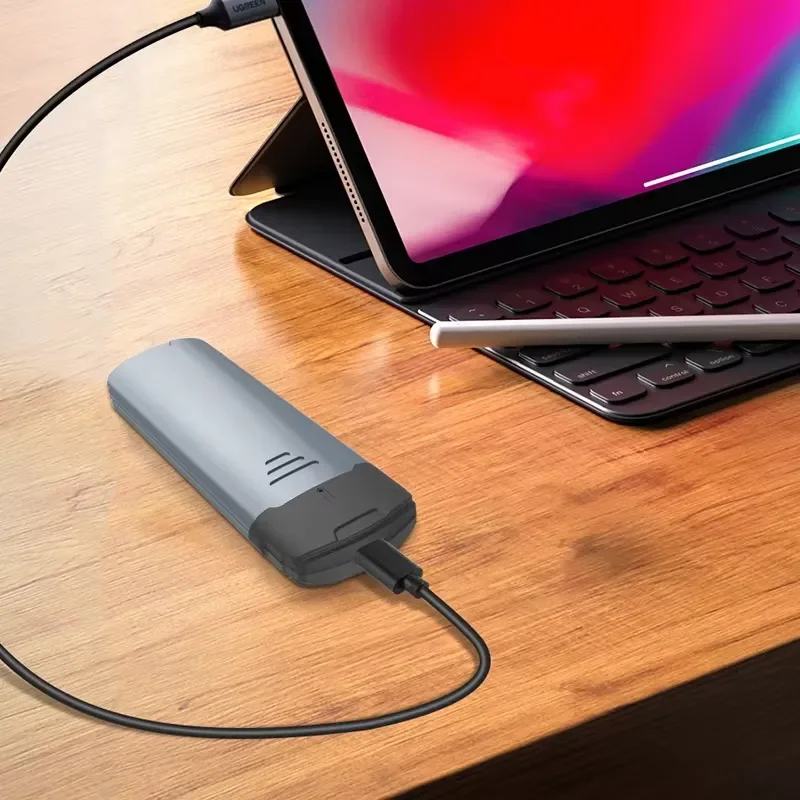 M2 NVMe SSD Enclosure 10Gbps Aluminum RGB - Portable External Hard Drive Case For PC/ Gaming/Editing W/Intelligent Cooling view 4