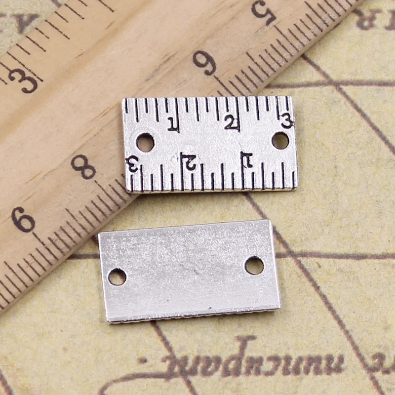 20pcs Charms Ruler Measuring Connector 21x12mm Tibetan Silver Color Jewelry Antique Pendants DIY Craft Handmade Making