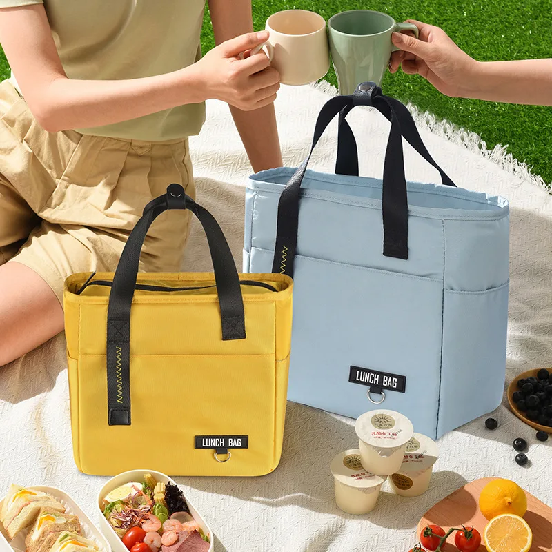 Draagbare Oxford Doek Geïsoleerde Thermische Lunch Box Met Grote Capaciteit Voedsel Opslag Container Waterdicht Camping Picknick Tas