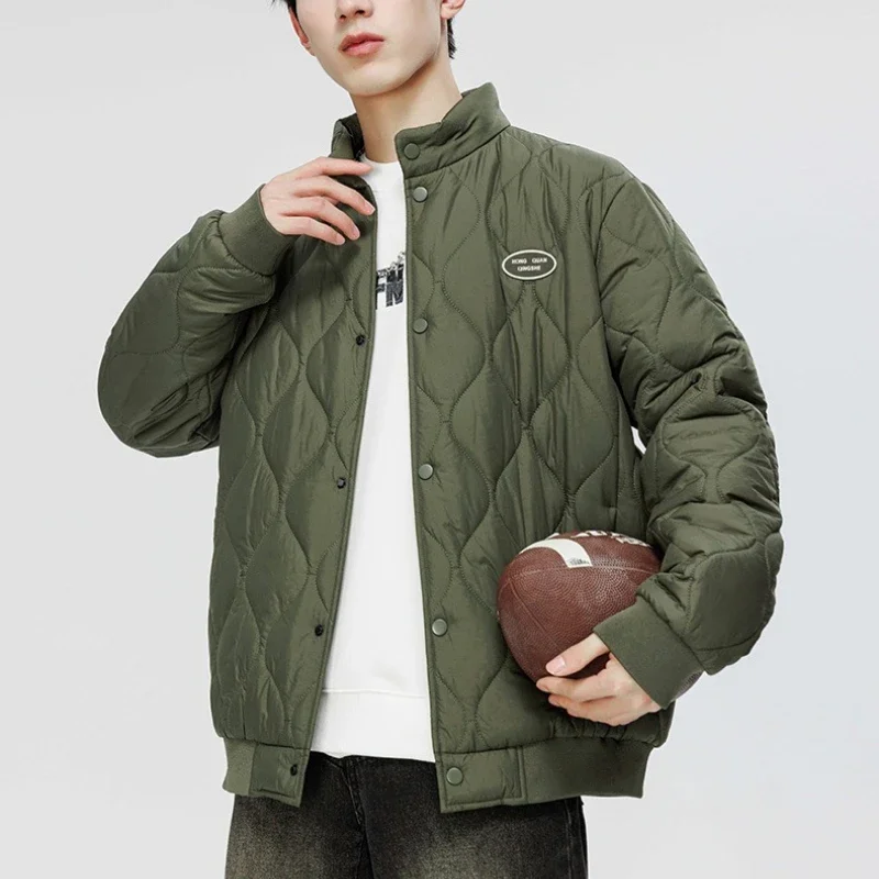 

Korean Streetwear Men's Winter Puffer Jacket Loose Thicken Cotton Padded Parka Coat Fashion Versatile Warm Clothing Men