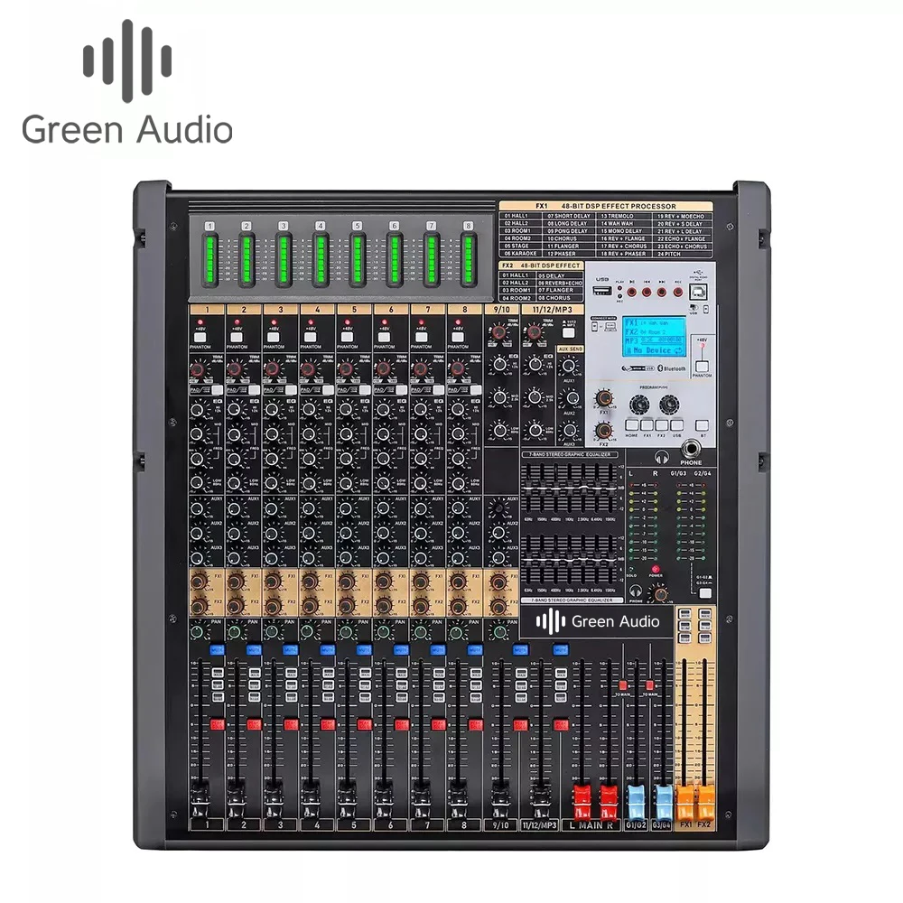 

GAX-TFB12 New TFB series mixer 8-channel stage DJ mixer with sound card four group output AUX audio mixer