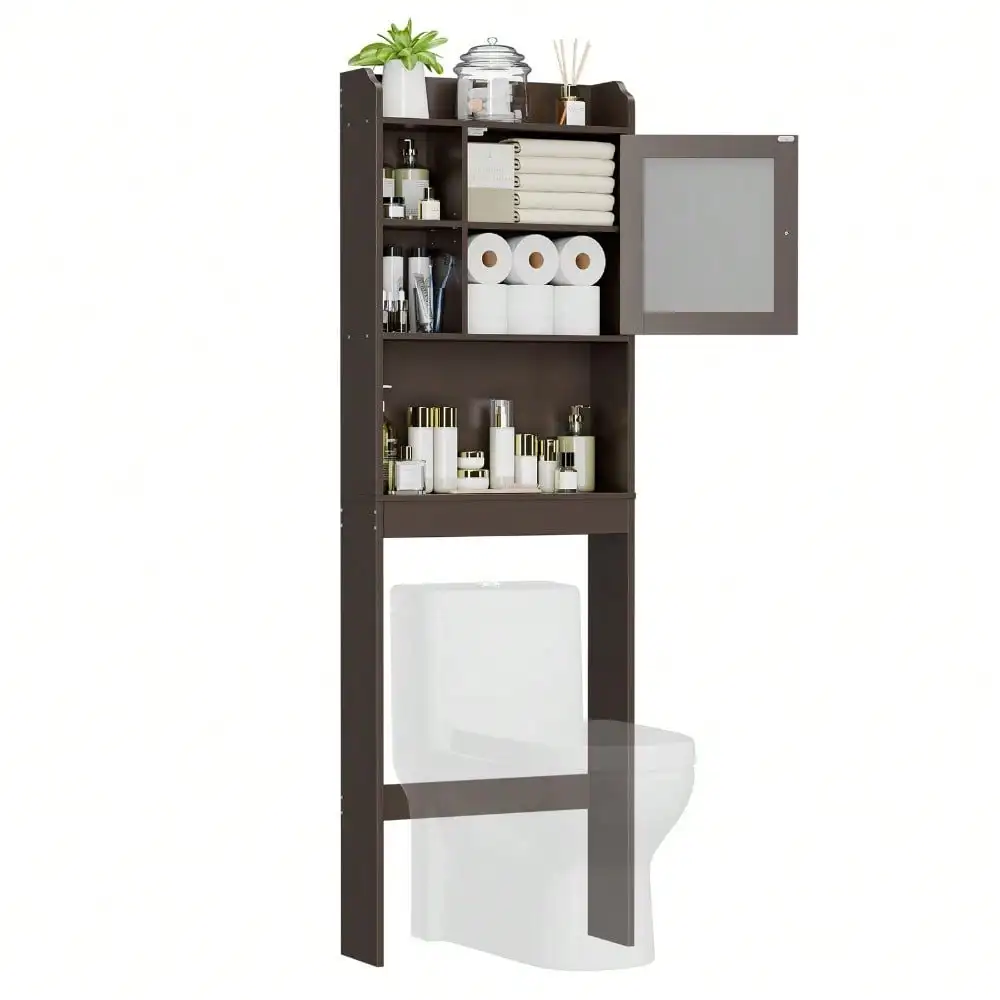 Wood Over The Toilet Bathroom Storage Cabinet Organizer Adjustable Shelf 3 Color