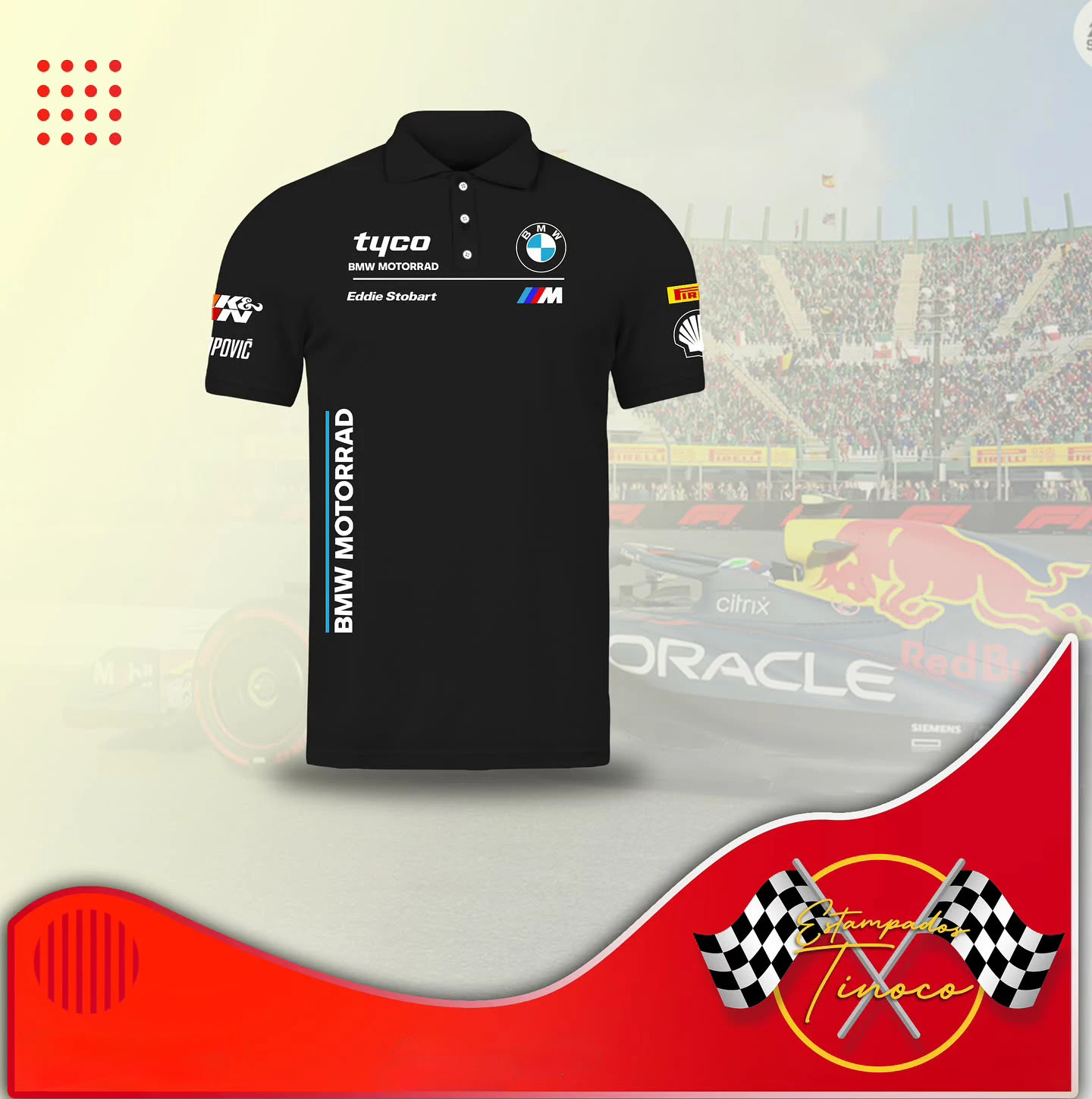 

F1 BMW Summer Fashion Luxury Polo Shirt 3D Thin Breathable Quick Drying Sportswear High Quality Business Men Short Sleeve T-shir