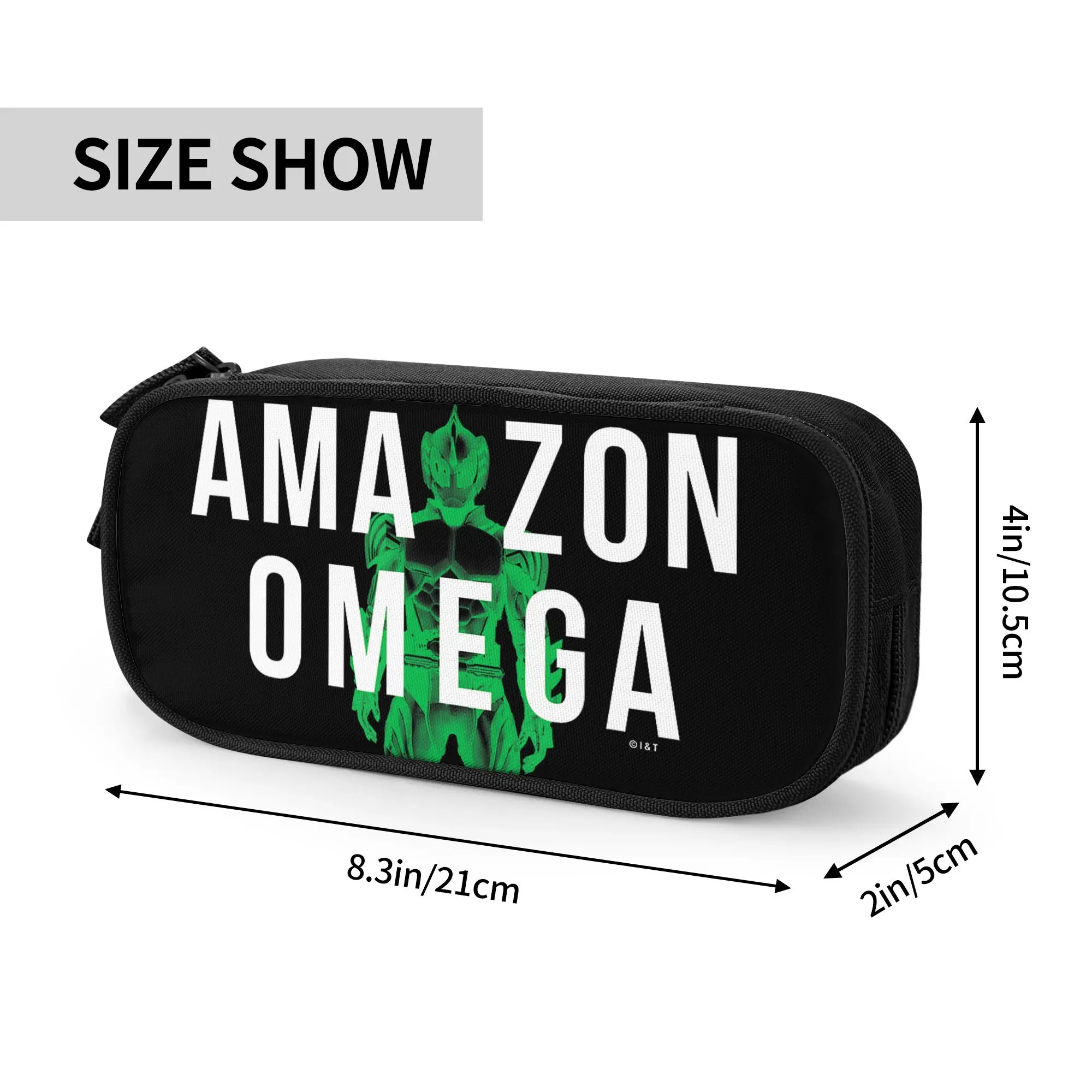 Large Capacity Bags for Child Cartoon Amazon Riders   Omega (White Letter Ver)   School Pencil Bag for Boys Gilrs Kids