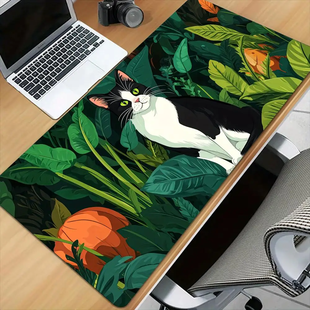 

Green Extended pad Cute cat Mouse Pad Desk Mat with Stitched Edge Non-Slip gaming mats pc accessories keyboard desk pad mauspad