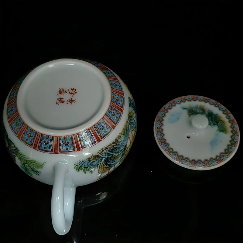 Jingdezhen Porcelain Travel Infuser Tea Pot, Strainer Accessories, Samovar for Jasmine, Oolong Flower, Te Guan Yin Tea