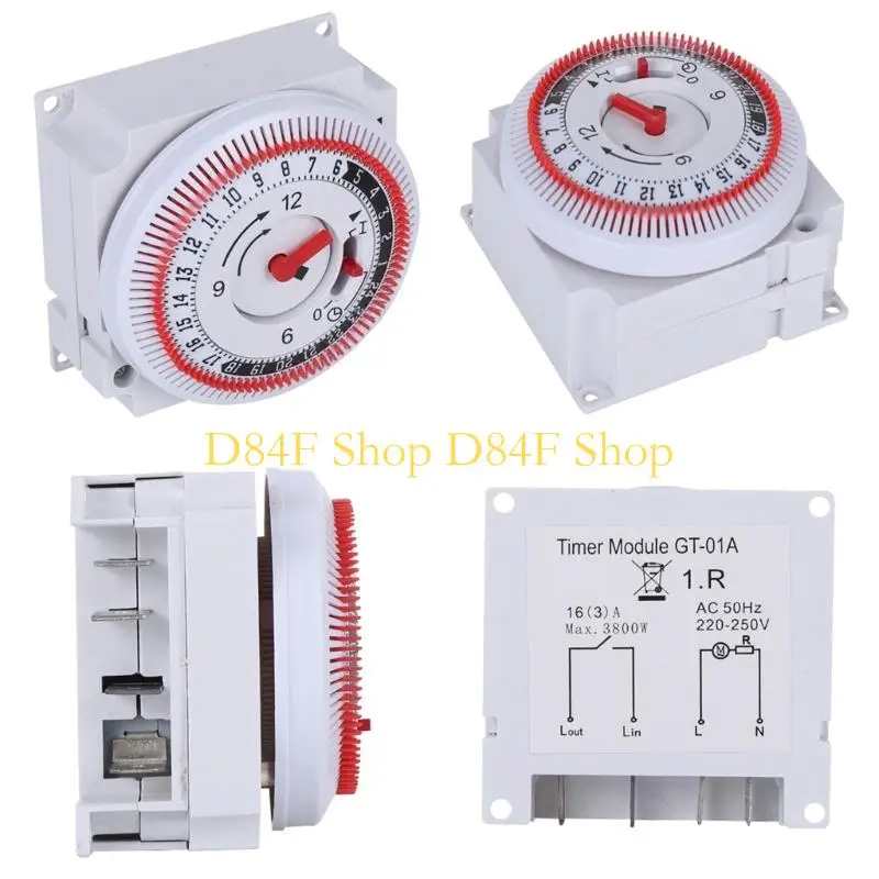 D84F Mechanical Timer Switches 15min–24h Automatic Power Off for Home Appliance