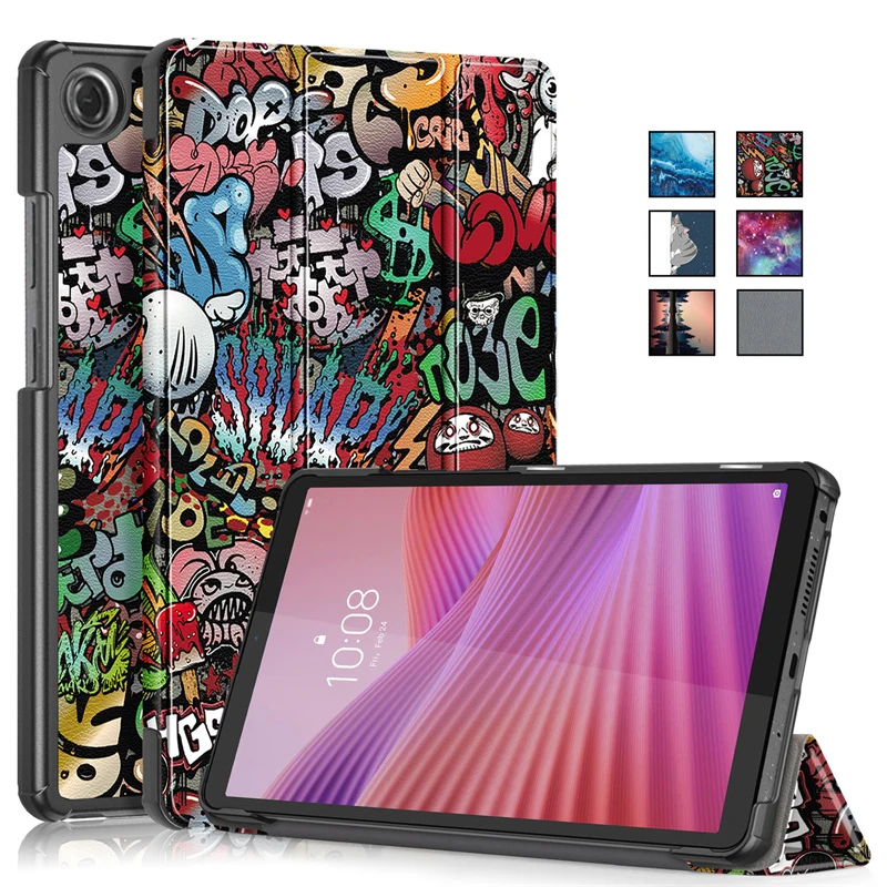 For Lenovo Tab One 8.7 Case TB305FU TB305XU Fashion Paint Smart Magnetic Leather Cover For Lenovo K9 8.7 inch Case Coque Funda