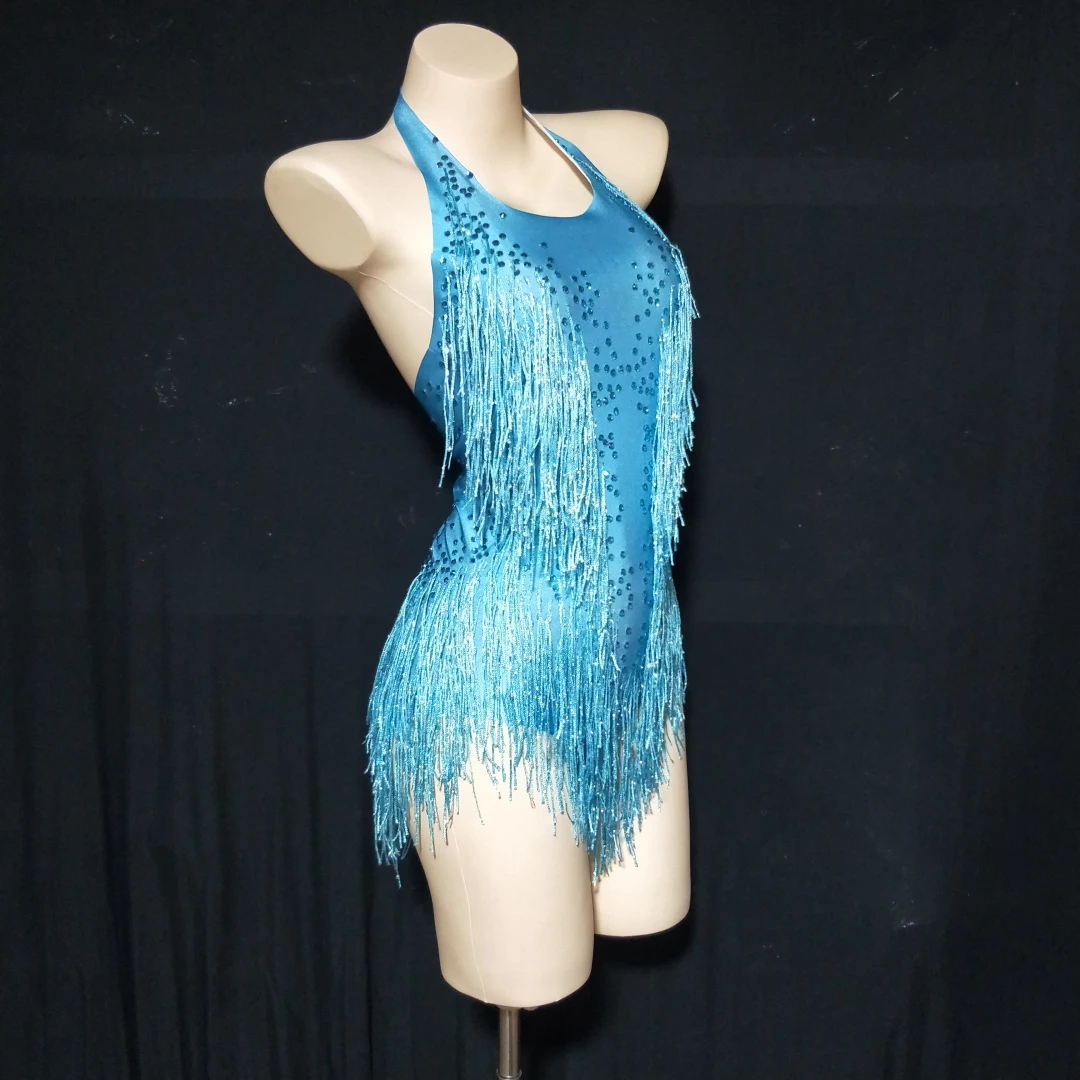 Liusu Classic Rhinestone Tassel Bodysuit Dancer Stage Performance Bodysuit Night Party Sexy Women Festival Celebrate Show Outfit