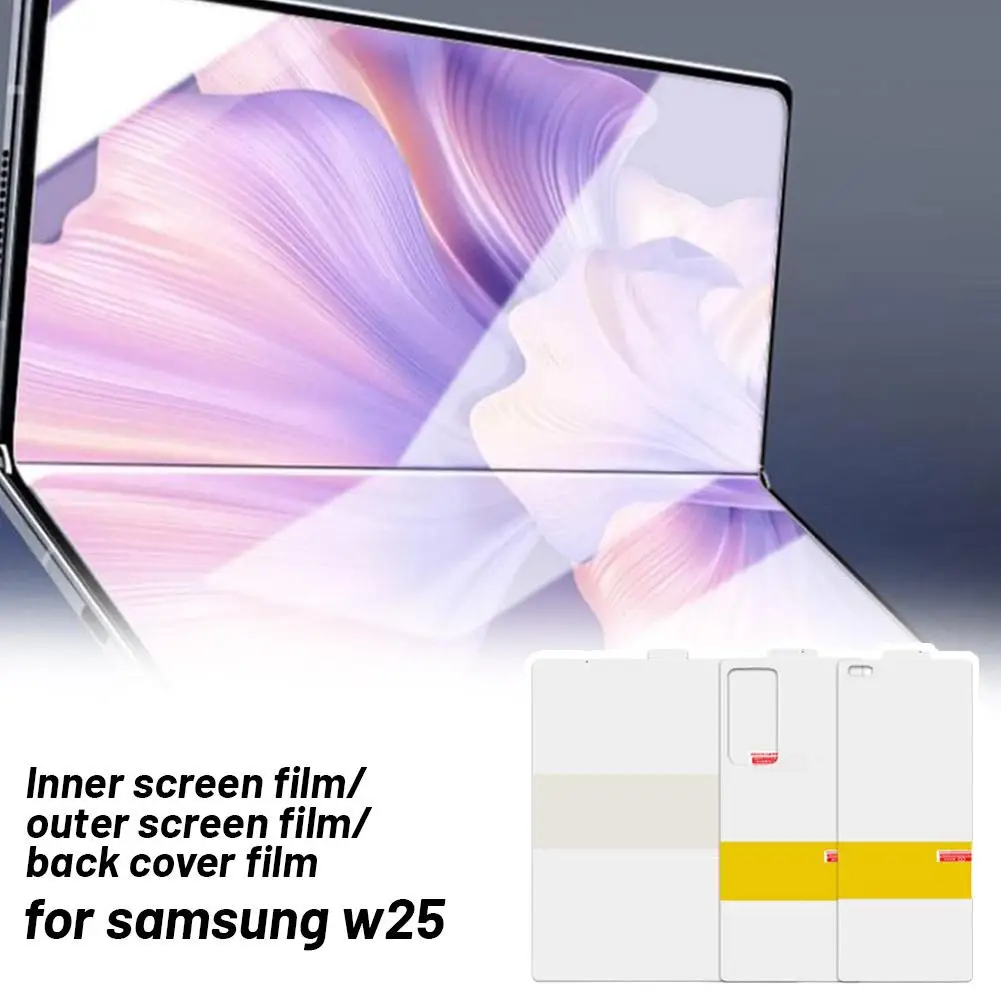 For Samsung W25 Folding Phone Screen Film Positioning Protecto Film Inner/outer Hydrogel Sticker Folding Screen Anti-fall H A4M3